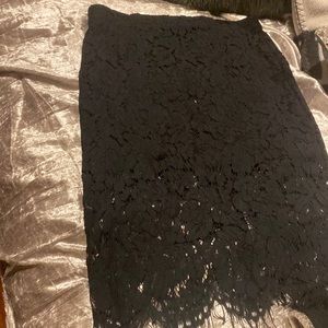 Lacey black fitted pencil skirt